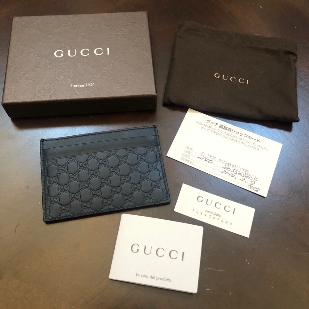 Gucci Unisex Black Microguccissima Card